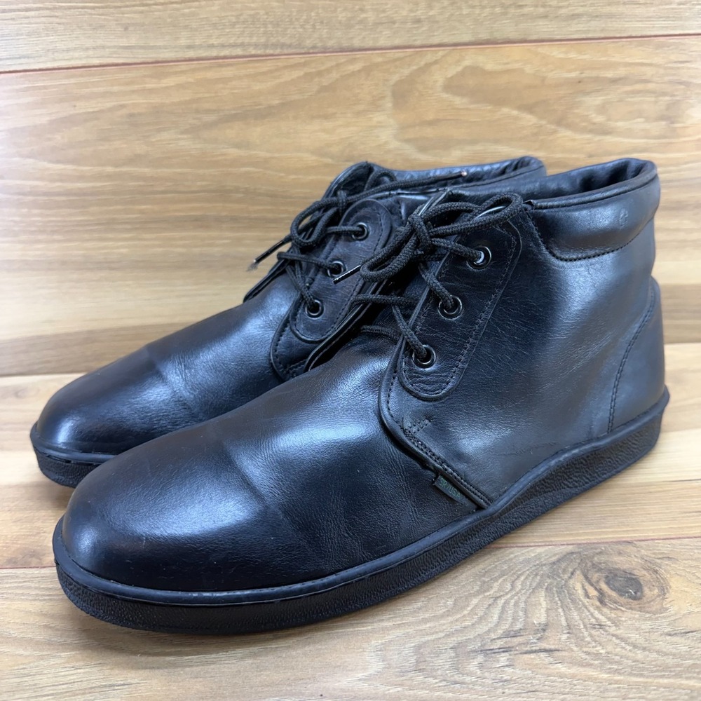 Thorogood Black Leather Sneakers Mens 12 High Top Vibram Soles USA Made 834-6093